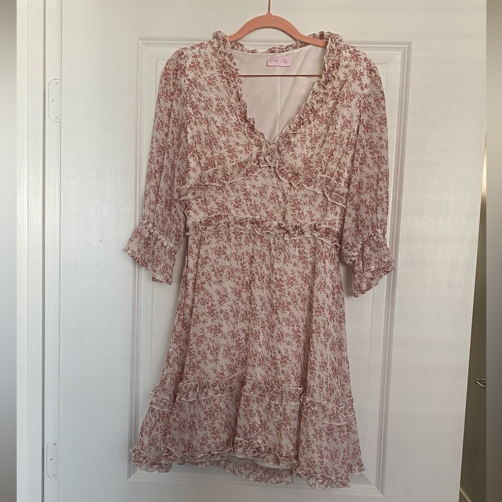 Pink Lily Ruffle Dress